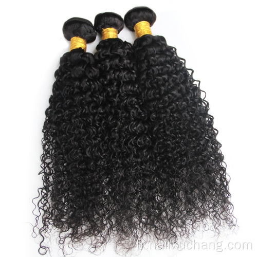 Couleur naturelle afro brésilien Vierge 100% humaine Pneouci Curly Hair Weave Extensions